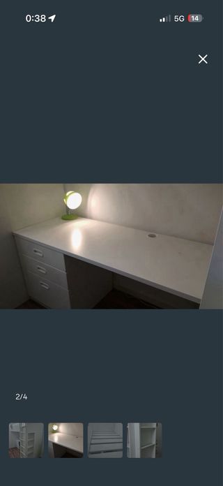 Cama alta infantil con escritorio