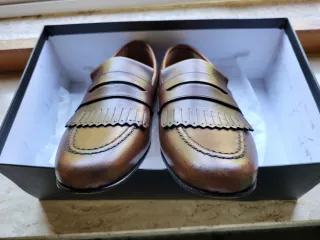 Mocassini in pelle con frange