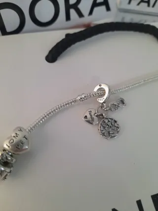 Pulsera Pandora Plata Original + 5 Charms