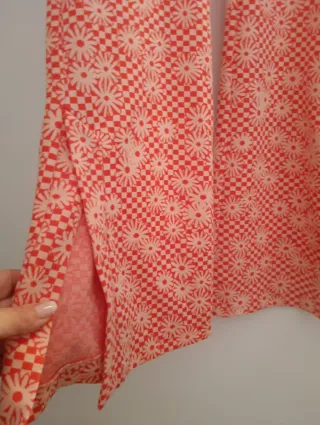 Pantaloni Zara fantasia fiori rossi taglia S