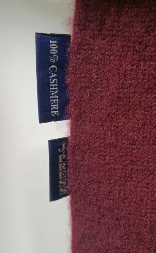 Bufanda de cachemira gris y roja