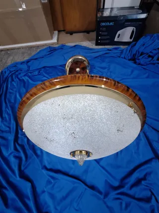 Lámpara de techo madera y metal