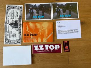 ZZ Top vintage memorabilia firmada, 55 fotos etc