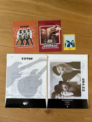 ZZ Top vintage memorabilia firmada, 55 fotos etc
