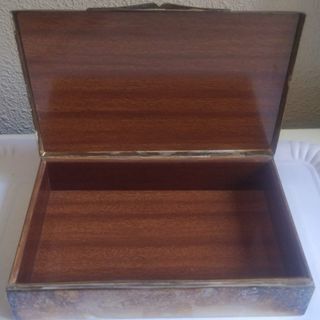 Scatola di Sigari in Legno e Alpaca