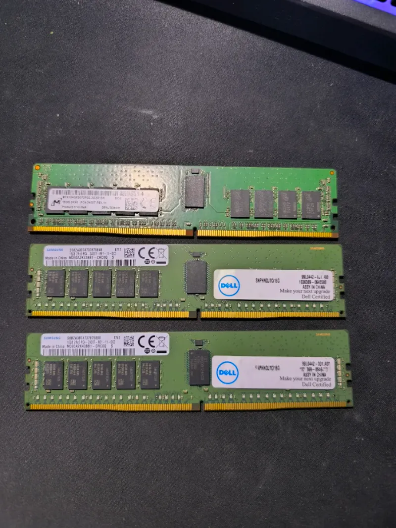 3x 16GB DDR4 ECC RDIMM 2400MHz Dell