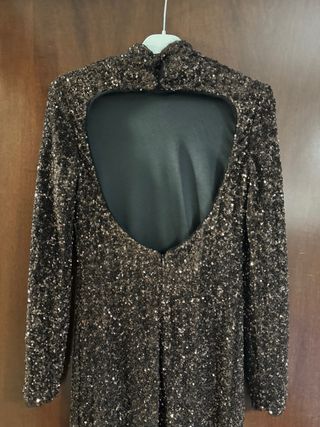 Vestito Zara paillettes nero e oro