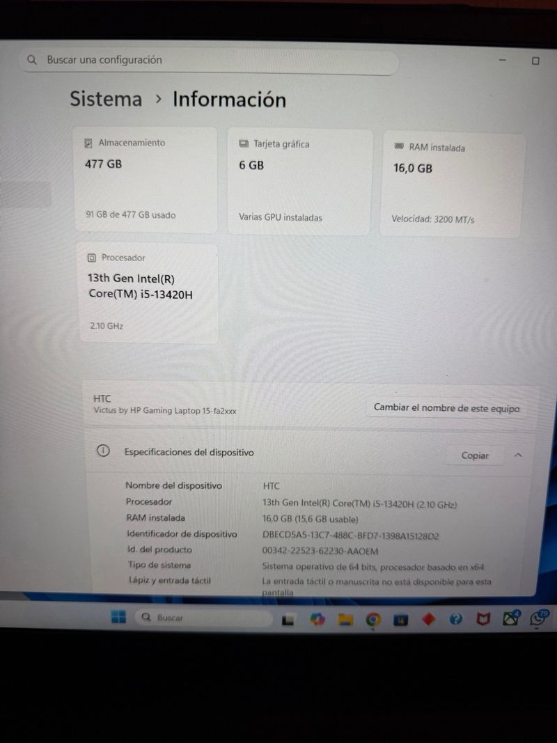 HP Victus 15 Gaming RTX 3050 6GB / i5 13ª Gen afbeelding 4