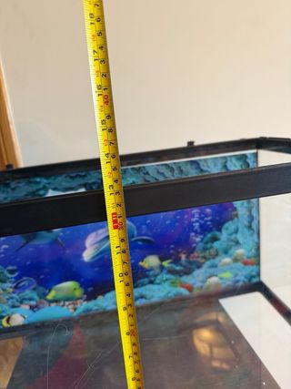 Pecera con fondo marino