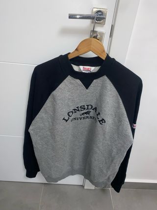 Sudadera Lonsdale University Gris y Negra