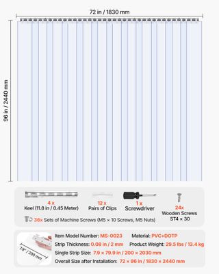 12 Tende a Strisce 183x244 cm Tenda per Porta