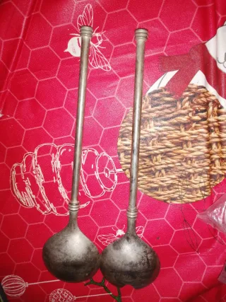 Cubiertos Ensalada Antiguos Metal de 25 cm ano 50