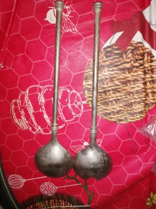 Cubiertos Ensalada Antiguos Metal de 25 cm ano 50