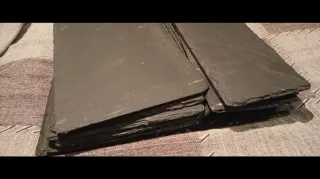 Lote 12 Platos de pizarra negros