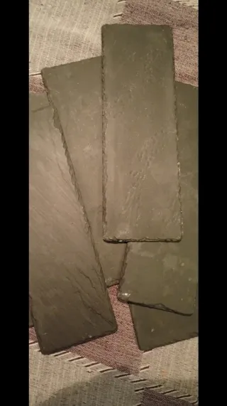 Lote 12 Platos de pizarra negros