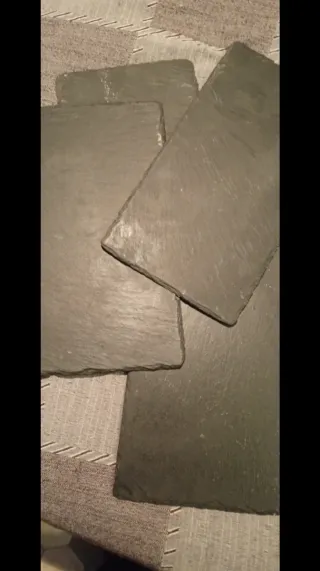 Lote 12 Platos de pizarra negros