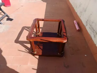 Mesa auxiliar madera y sin cristal