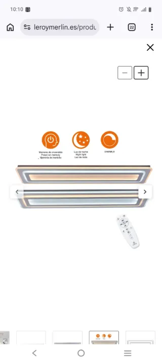 Plafón LED Rectangular Dorado y Blanco