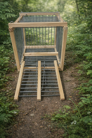 Jaulas artesanales de madera y metal