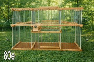 Jaulas artesanales de madera y metal