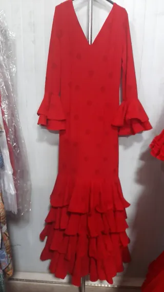 Vestido Flamenco Rojo Volantes Tallas 1,2 y 3