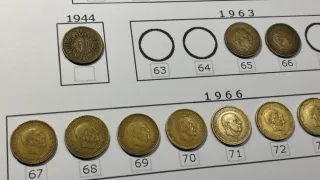 Colección INcompleta de monedas 1 Peseta Franco