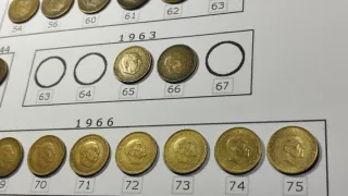 Colección INcompleta de monedas 1 Peseta Franco