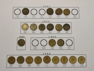 Colección INcompleta de monedas 1 Peseta Franco