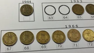Colección INcompleta de monedas 1 Peseta Franco