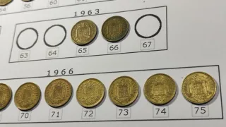 Colección INcompleta de monedas 1 Peseta Franco