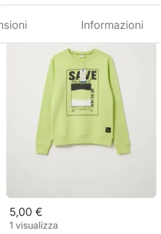 Felpa OVS ragazzo 13-16 anni con cartellino