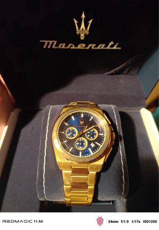 Reloj Maserati Dorado y Azul Cronógrafo