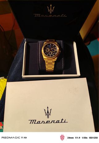 Reloj Maserati Dorado y Azul Cronógrafo