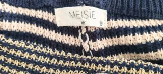 Pantalón Meisïe rayas beige y azul marino