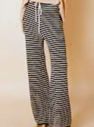 Pantalón Meisïe rayas beige y azul marino