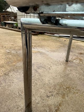 Mesa cristal y acero 140x80