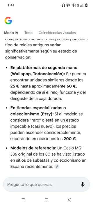 Reloj Casio Quartz Dorado