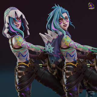 Figura Jinx (Arcane) - Resina 3D SIN PINTAR