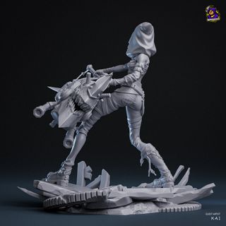 Figura Jinx (Arcane) - Resina 3D SIN PINTAR