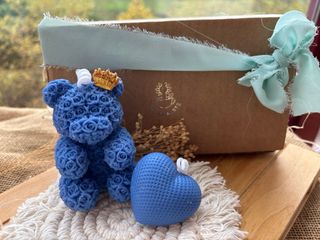 Vela Oso de rosas con Corona Dorada