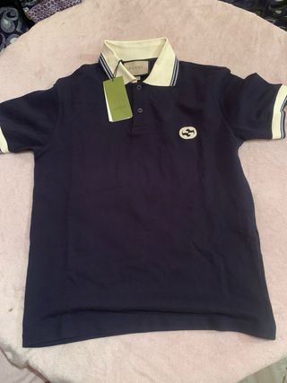 Polo Gucci Azul Marino y Blanco
