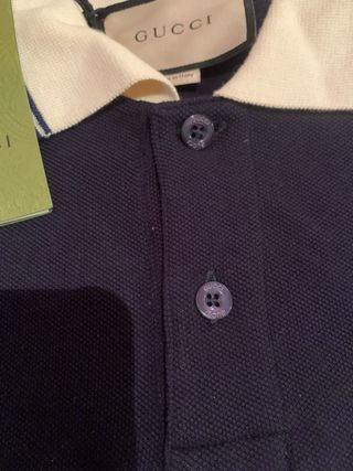 Polo Gucci Azul Marino y Blanco