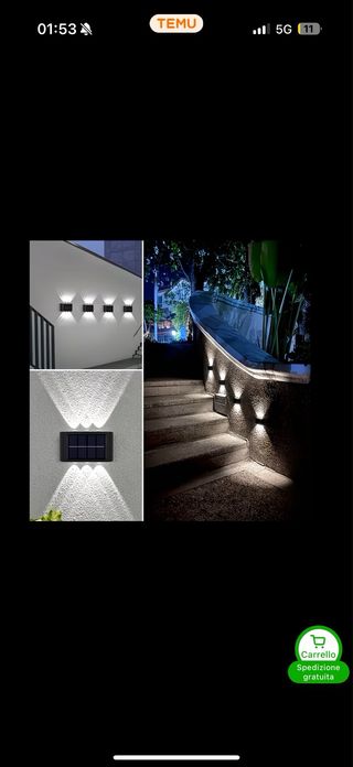 4 Lampade Solari LED da Parete