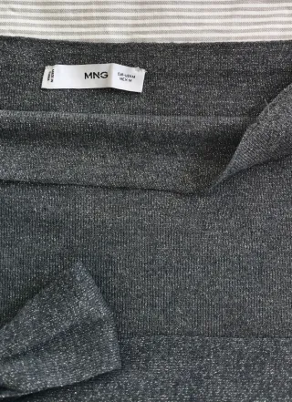 Top punto Mango brillo gris