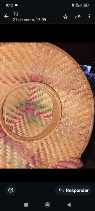 Triciclo Decorativo Mimbre y Madera