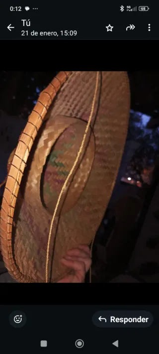 Triciclo Decorativo Mimbre y Madera