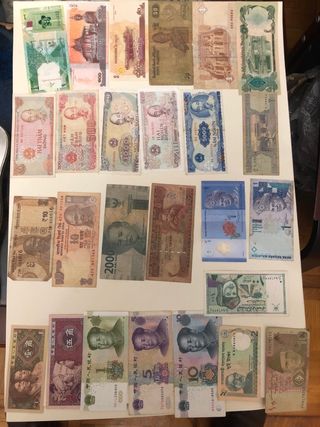 Lote de billetes de colección para intercambio