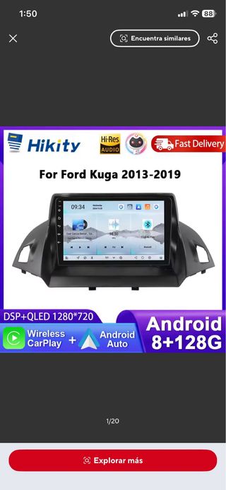 Pantalla 9” CarPlay Ford Kuga 2013-2019 nueva