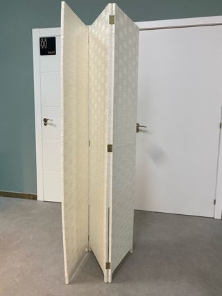 Biombo divisor blanco 4 paneles