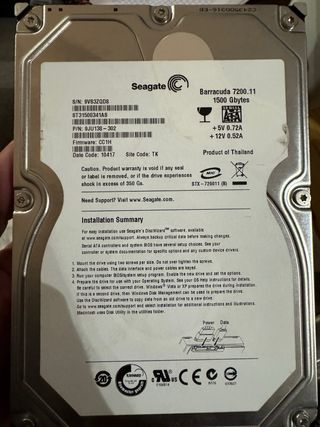 Disco Duro Seagate Barracuda 1500GB